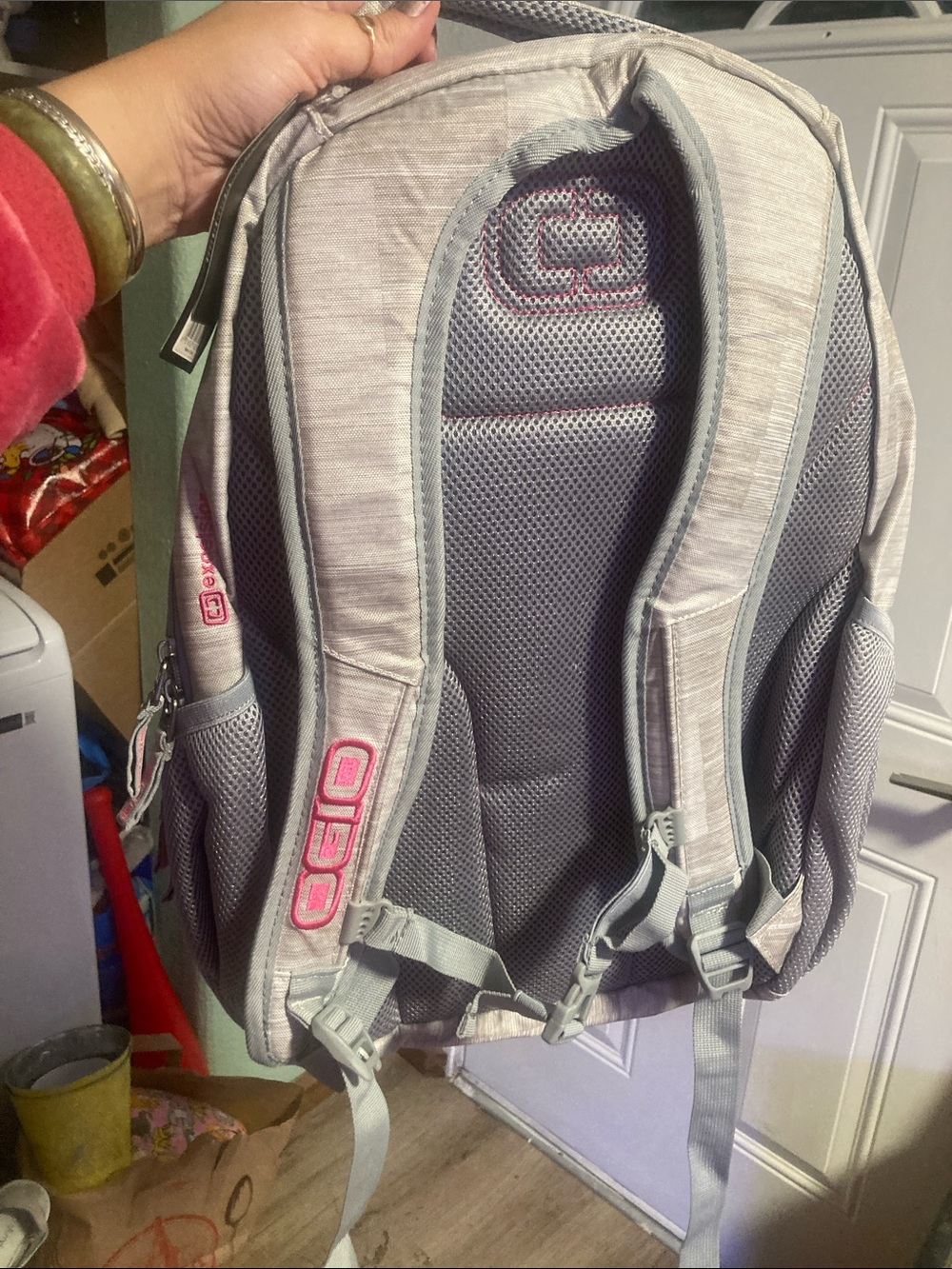 OGIO Light Gray Backpack with Pink Accents - Picture 5 of 7